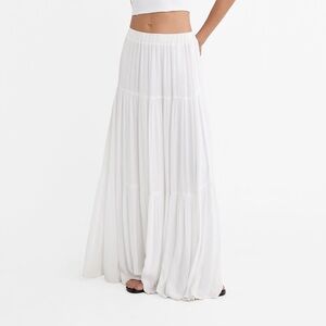 White Tiered Maxi Skirt
